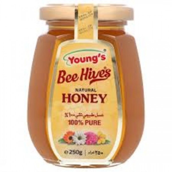 YOUNG`S BEE HIVES NATURAL HONEY 250G BOTTLE
